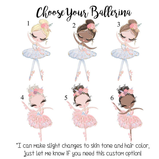 Ballerina Personalized Kids Bedding Set (Comforter or Duvet Cover) - Ballerina Blooms, text,