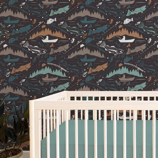 Bass Fishing Peel & Stick Wallpaper - gender_boy, Theme_Adventure, Theme_Ocean