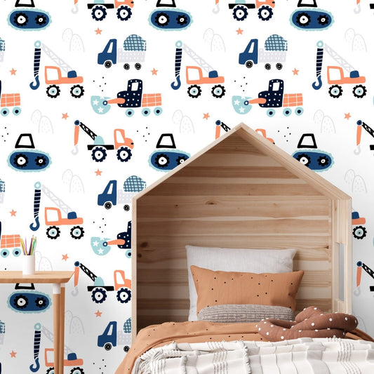 Big Trucks Peel & Stick Wallpaper - gender_boy, Theme_Adventure,