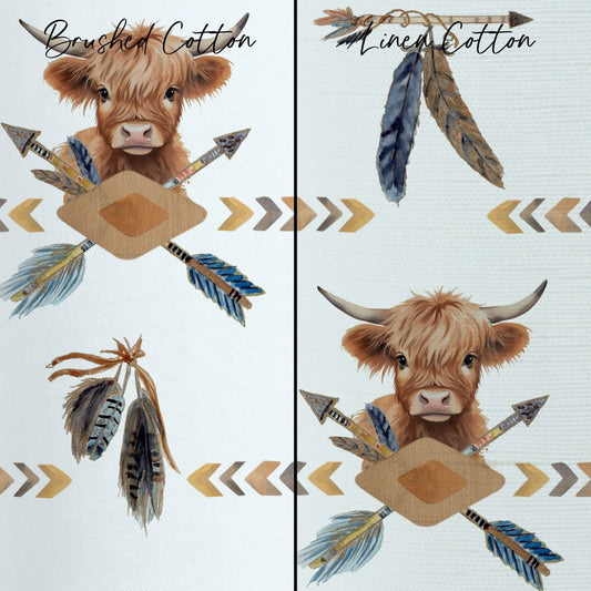 Blue Highland Cow Curtain Panel - Blue Highland Cow, gender_boy, Theme_Farm