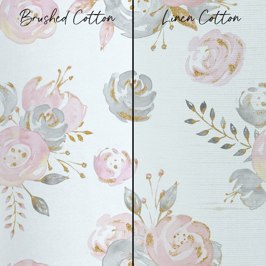 Blush Gold Floral Curtain Panel - Blush Gold Floral, gender_girl, Theme_Floral