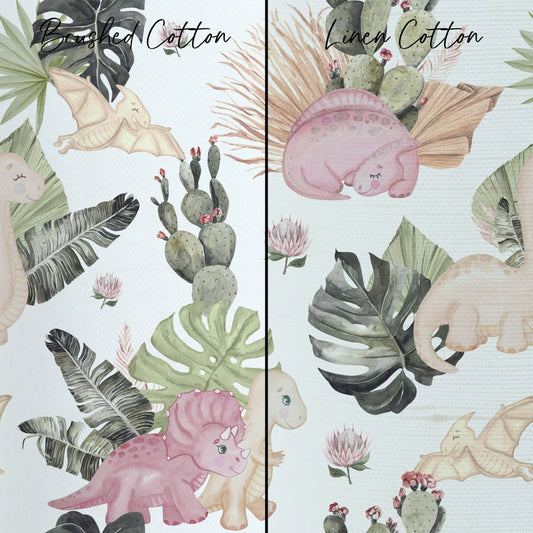 Boho Dino Curtain Panel - boho dino, gender_girl, Theme_Boho