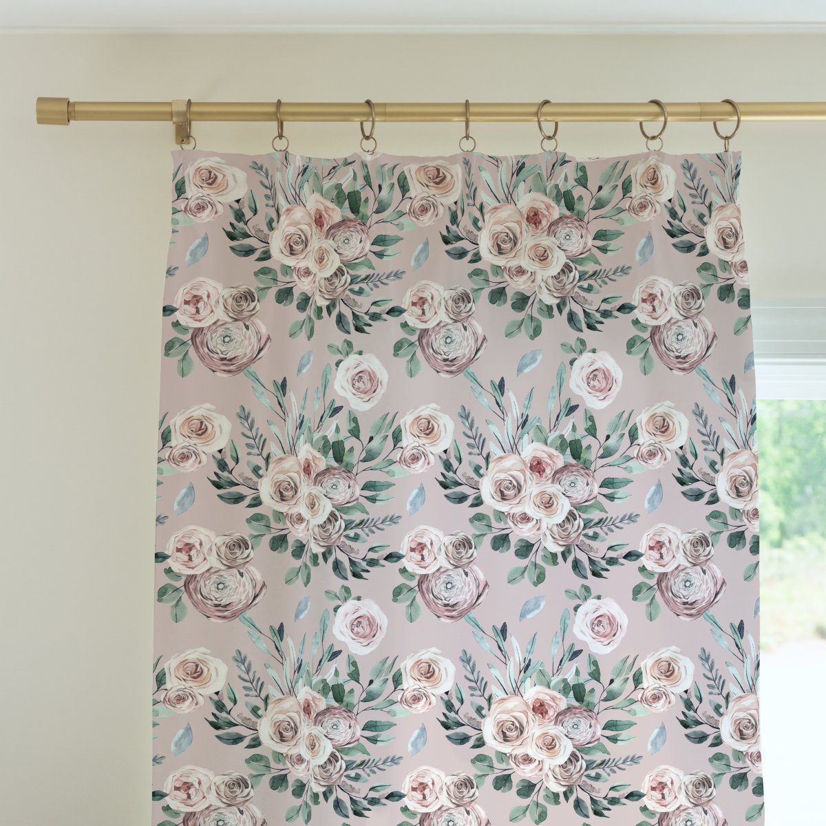 Boho Rose Curtain Panel - Boho Rose, gender_girl, Theme_Boho