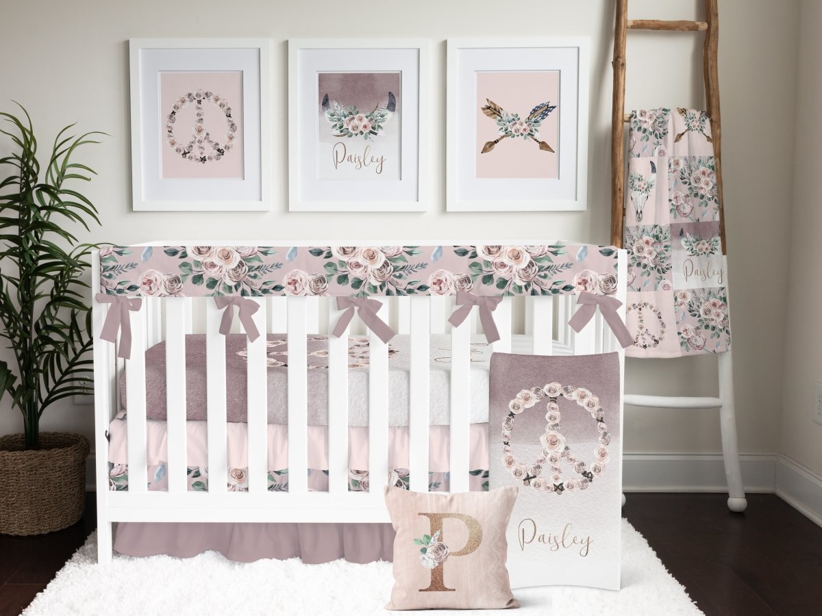 Boho Rose Tribal Personalized Nursery Art - Boho Rose, gender_girl, text