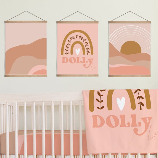 Boho Sunset Personalized Nursery Art - Boho Sunset, gender_girl, text