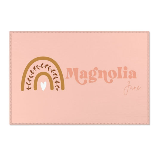 Boho Sunset Personalized Nursery Rug - Boho Sunset, gender_girl, text