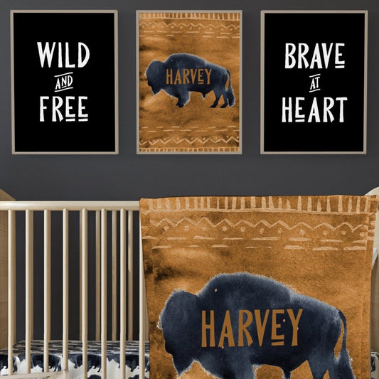 Buffalo Babe Personalized Nursery Art - Buffalo Babe, gender_boy, text