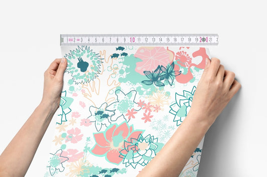 Coral Waves Peel & Stick Wallpaper - Coral Waves, gender_girl, Theme_Floral