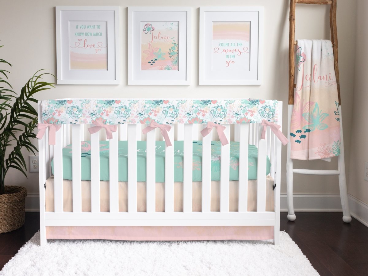 Coral Waves Personalized Nursery Art - Coral Waves, gender_girl, text