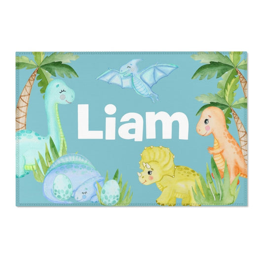 Dino Boy Personalized Nursery Rug - Dino Boy, gender_boy, text