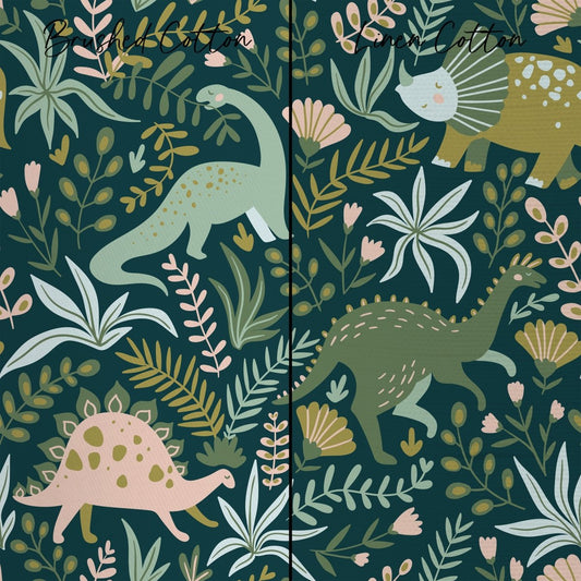 Dinosaur Garden Curtain Panel - Dinosaur Garden, gender_girl, Theme_Dinosaur