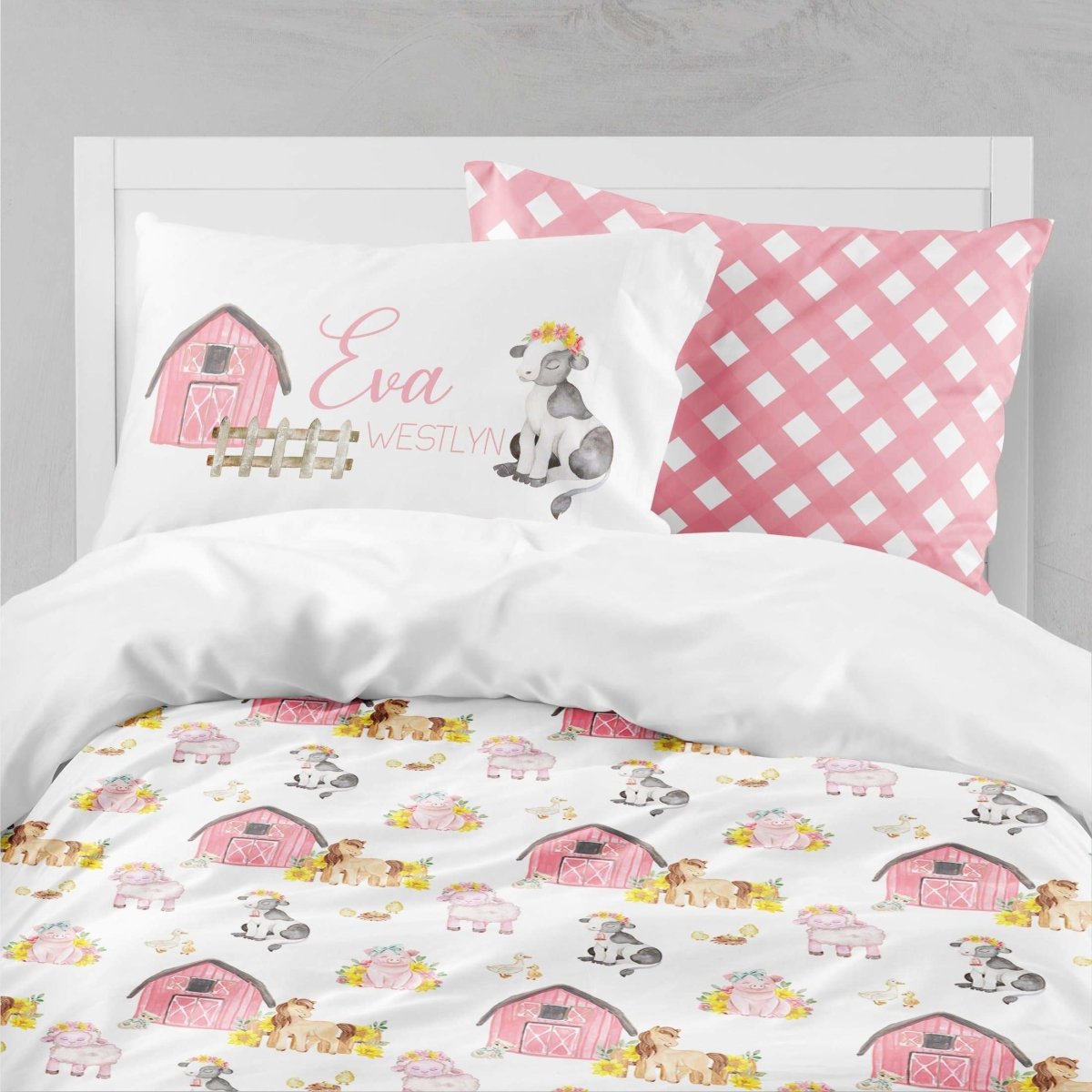 Farm Girl Kids Bedding Set (Comforter or Duvet Cover) - Farm Girl, gender_girl, text
