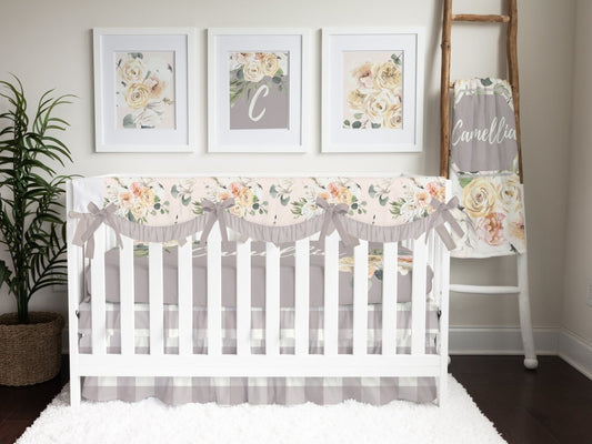 Farmhouse Floral Personalized Nursery Art - Farmhouse Floral, gender_girl, text