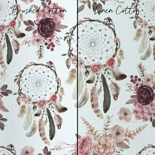 Floral Dreamcatcher Curtain Panel - Floral Dreamcatcher, gender_girl, Theme_Boho