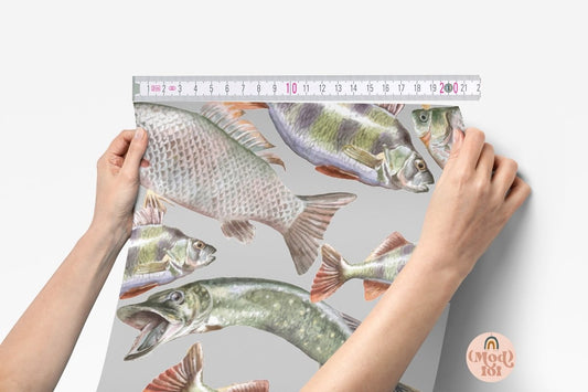 Gone Fishing Peel & Stick Wallpaper - gender_boy, Gone Fishing, Theme_Ocean