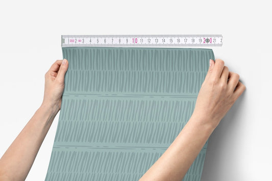 Highland Cow Boy Blue Tribal Peel & Stick Wallpaper - gender_boy, Highland Cow Boy, Theme_Boho