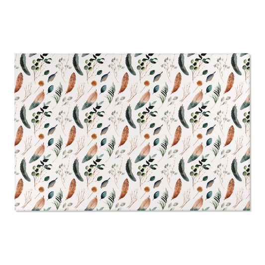 Highland Cow Feathers Nursery Rug - gender_boy, Highland Cow Feathers, Theme_Boho