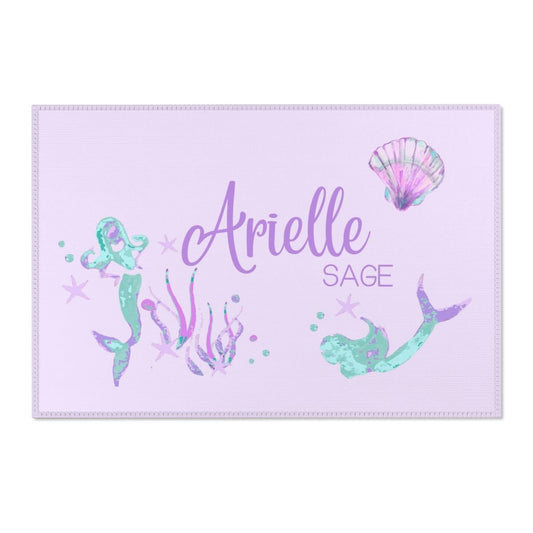 Jewel Mermaids Personalized Nursery Rug - gender_girl, Jewel Mermaids, text