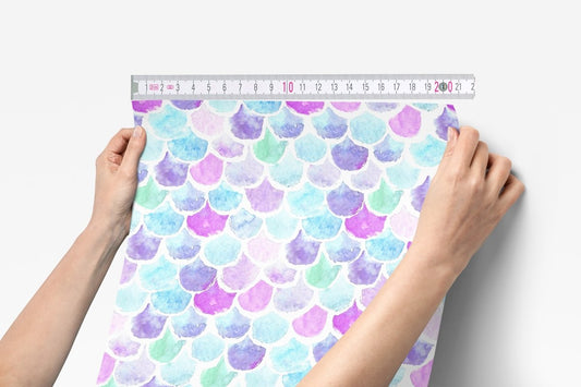 Jewel Mermaids Scales Peel & Stick Wallpaper - gender_girl, Jewel Mermaid, Jewel Mermaids