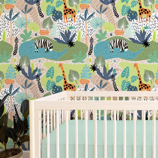Jungle Play Peel & Stick Wallpaper - gender_boy, Theme_Jungle,