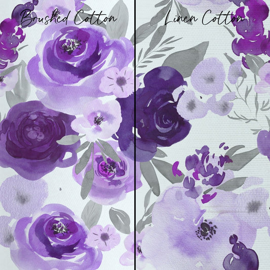 Large Purple Floral Curtain Panel - gender_girl, Purple Floral Elephant, Theme_Floral