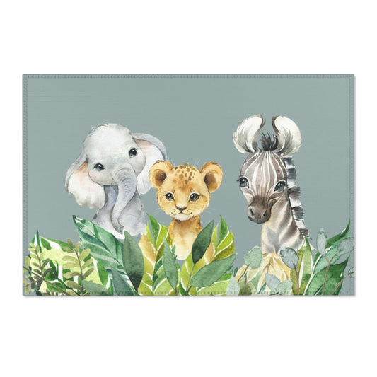 Leafy Jungle Nursery Rug - gender_boy, Leafy Jungle, text