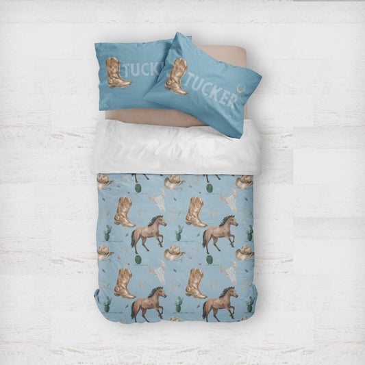 Little Cowboy Kids Bedding Set (Comforter or Duvet Cover) - gender_boy, text, Theme_Southwestern