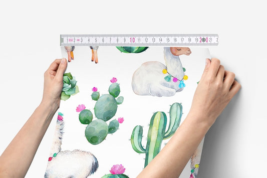 Llama Love Peel & Stick Wallpaper - gender_girl, Llama Love, Theme_Southwestern