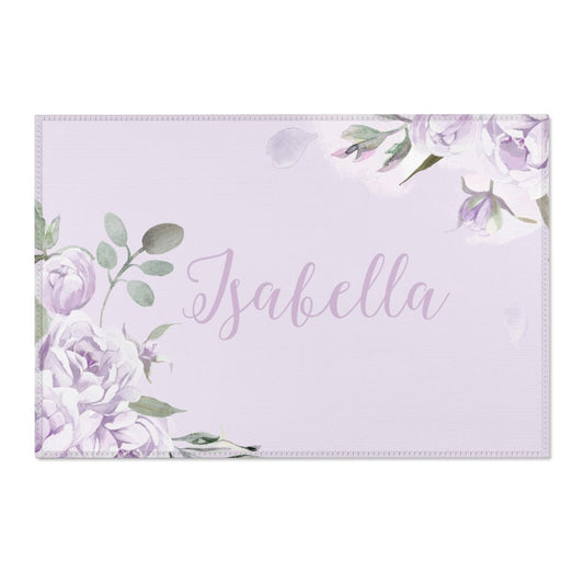 Lovely Lavender Personalized Nursery Rug - gender_girl, Lovely Lavender, text