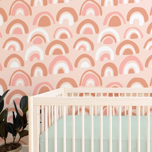 Mod Rainbows Peel & Stick Wallpaper - gender_girl, Theme_Boho, Theme_Rainbow