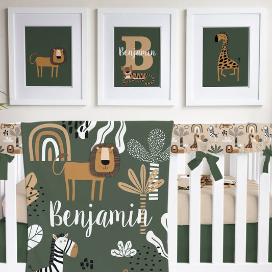 Mod Safari Personalized Nursery Art - gender_boy, Mod Safari, text