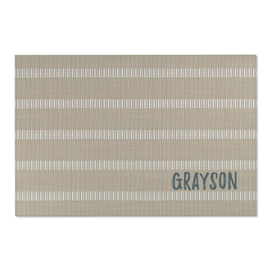 Modern Farmhouse Personalized Nursery Rug - gender_boy, Modern Farmhouse, text