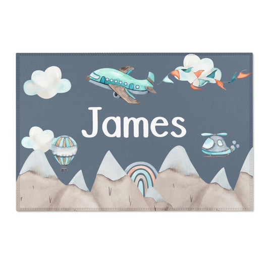 Mountain Adventure Personalized Nursery Rug - gender_boy, Mountain Adventure, text