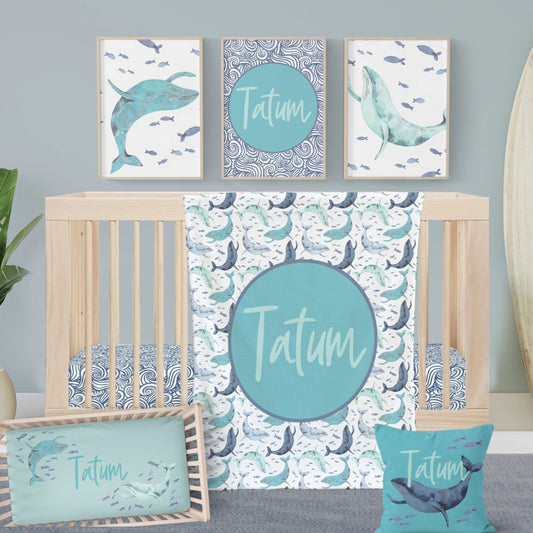Oh Whale! Personalized Nursery Art - gender_boy, gender_neutral, Oh Whale!