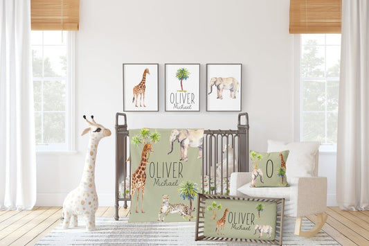On Safari Personalized Nursery Art - gender_boy, gender_neutral, On Safari