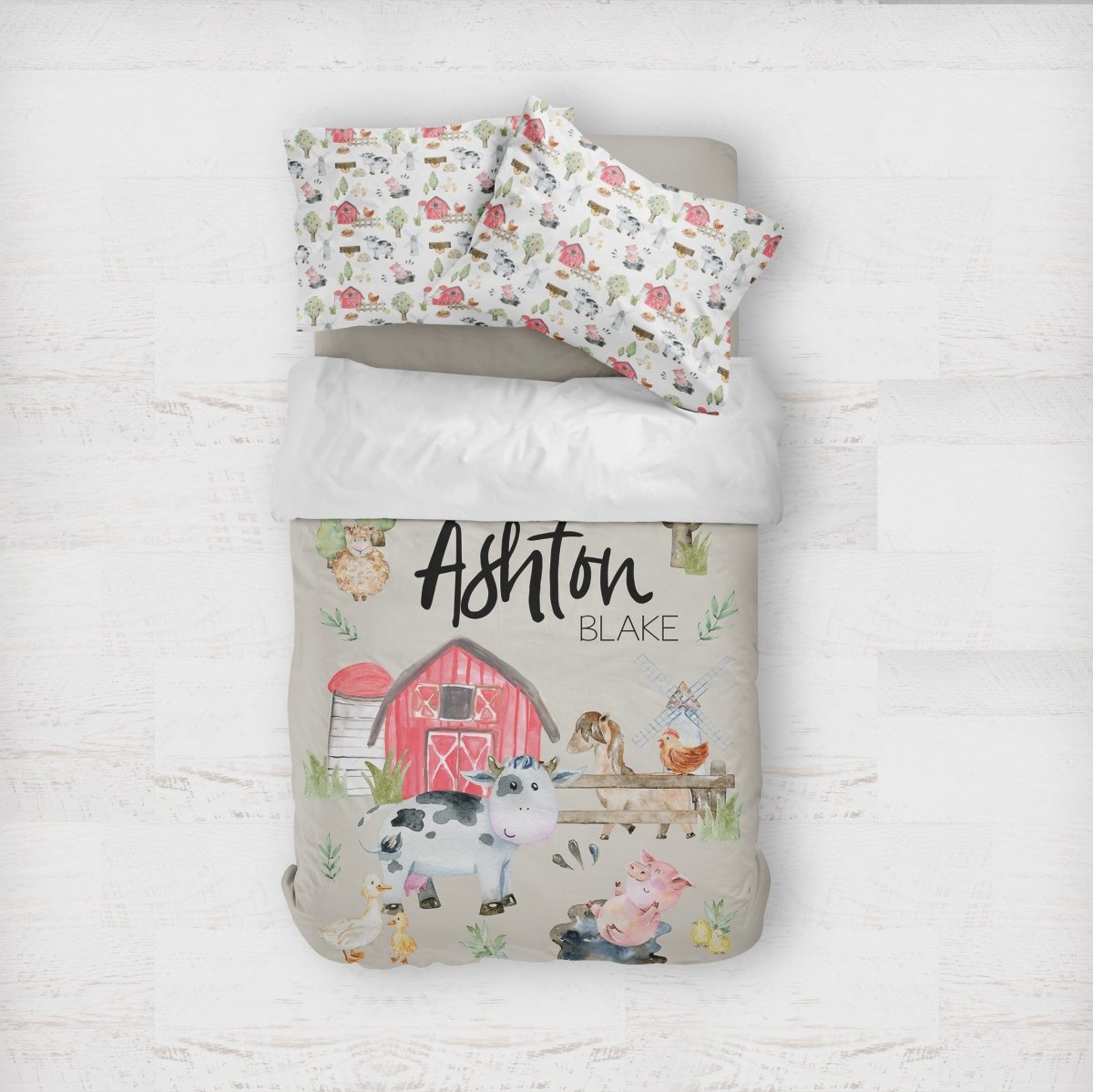 On the Farm Animal Personalized Kids Bedding Set (Comforter or Duvet Cover) - gender_boy, gender_neutral, On the Farm