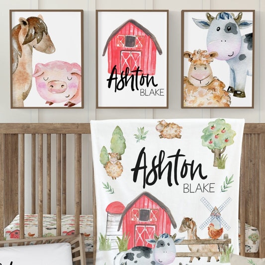 On the Farm Personalized Nursery Art - gender_boy, gender_neutral, On the Farm