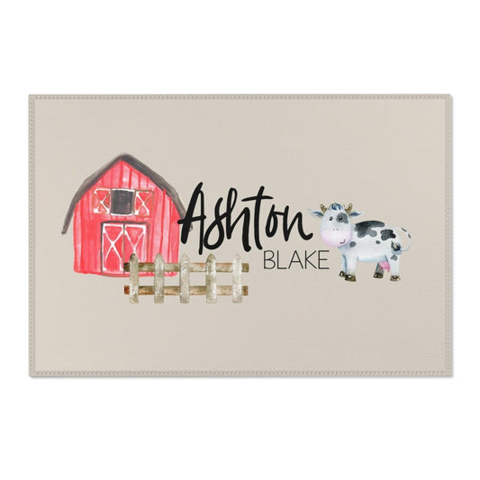 On the Farm Personalized Nursery Rug - gender_boy, gender_neutral, On the Farm