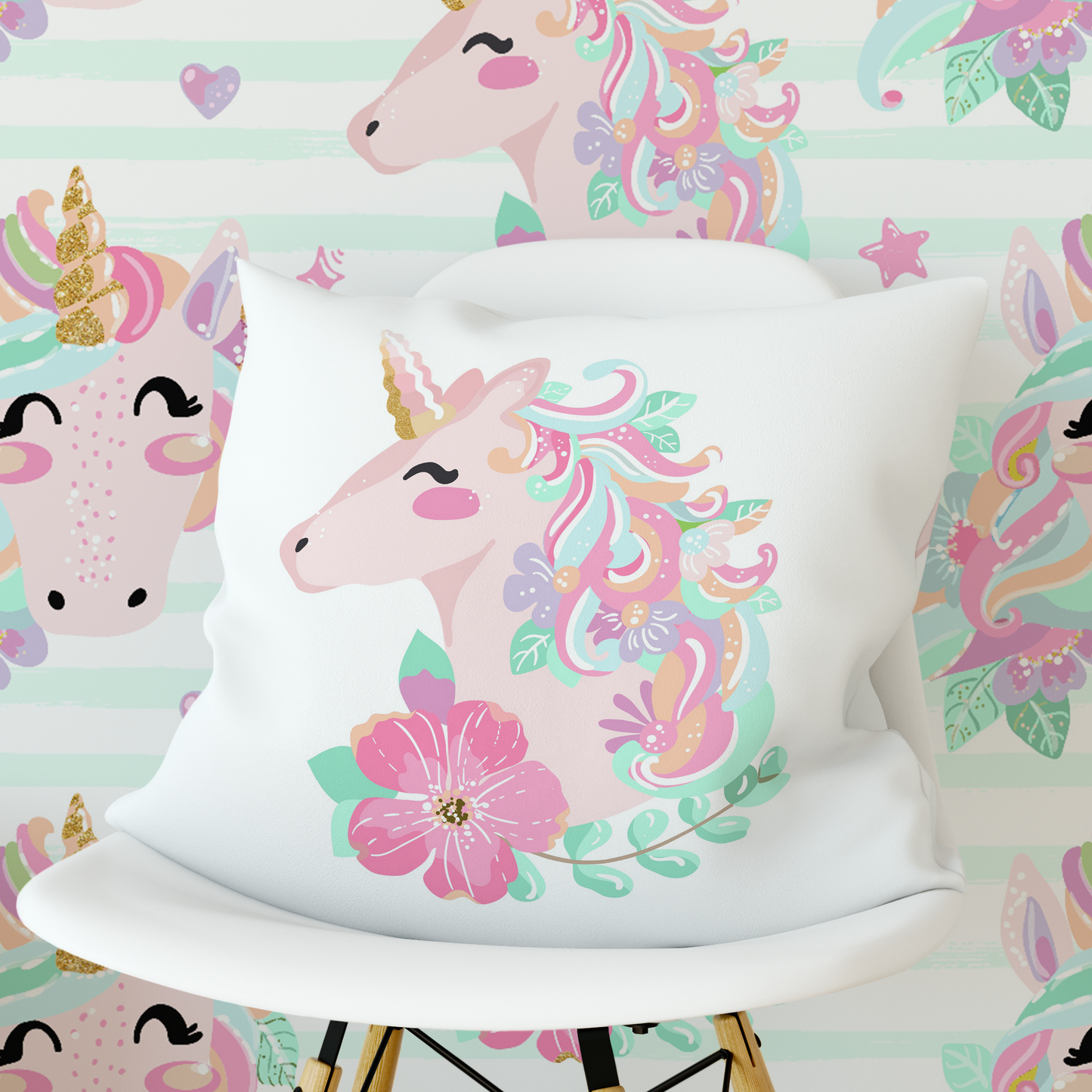 Personalized Unicorn Kids Bedding Set (Comforter or Duvet Cover)
