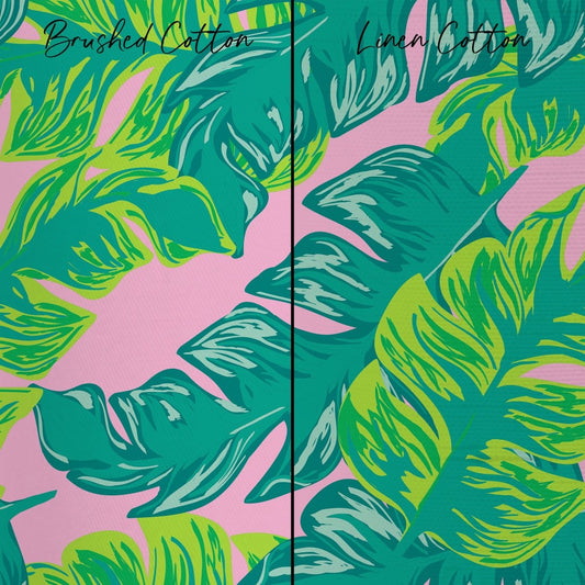 Preppy Summer Palm Curtain Panel - gender_girl, Preppy Summer, Theme_Tropical