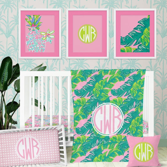 Preppy Summer Personalized Nursery Art - gender_girl, Preppy Summer, text