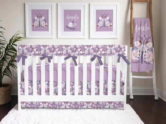 Purple Butterfly Personalized Nursery Art - gender_girl, Purple Butterfly, text
