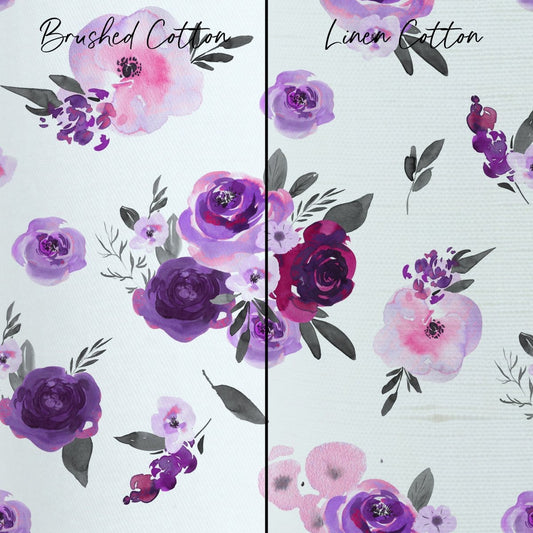 Purple Floral Curtain Panel - gender_girl, Purple Floral, Theme_Floral