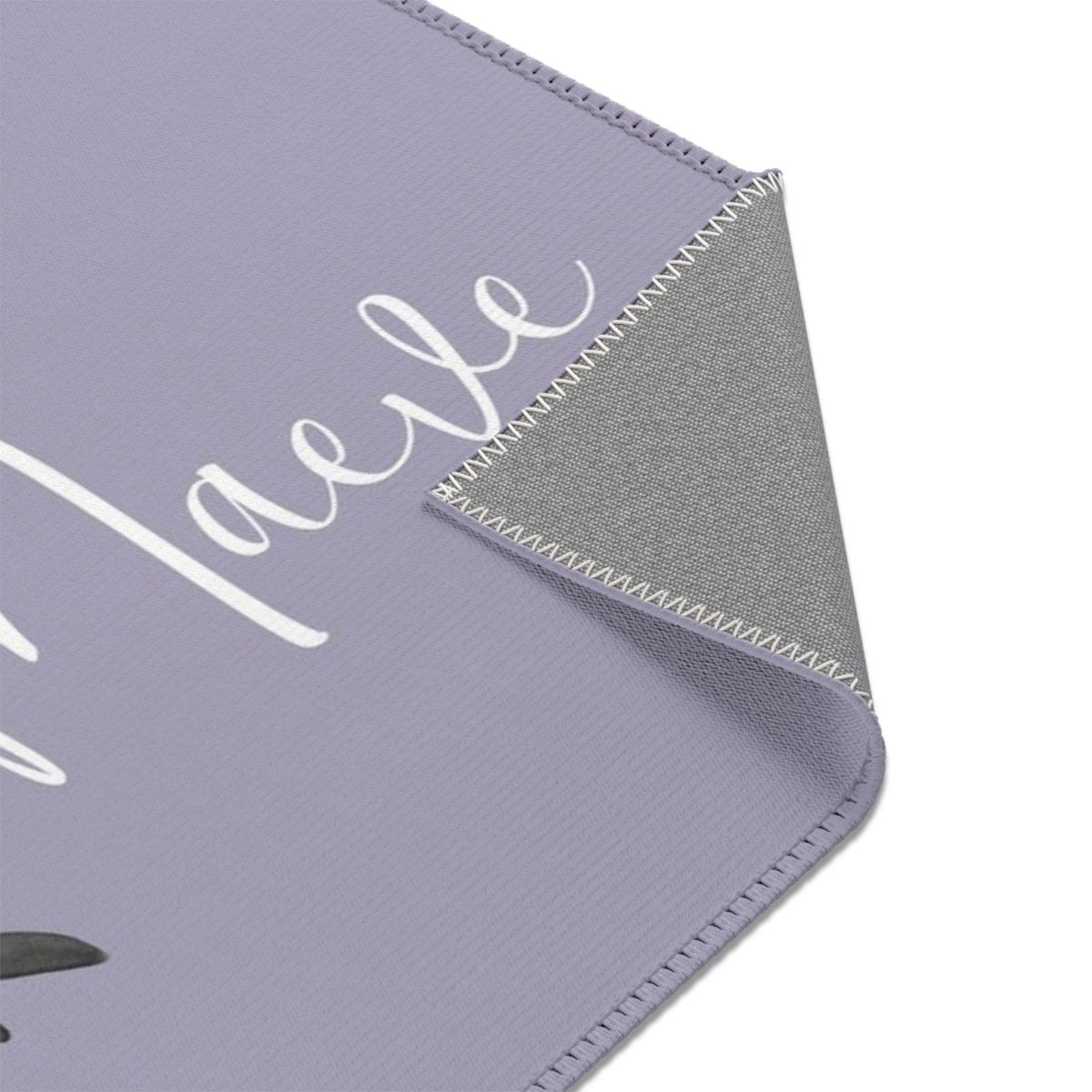 Purple Floral Personalized Nursery Rug - gender_girl, Purple Floral, text