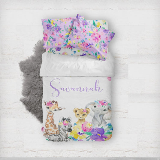 Safari Babe Personalized Kids Bedding Set (Comforter or Duvet Cover) - gender_girl, Safari Babe, text