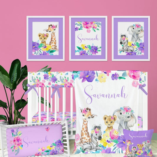 Safari Babe Personalized Nursery Art - gender_girl, Safari Babe, text