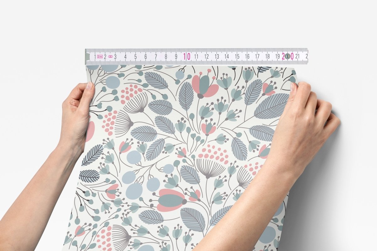 Scandinavian Flora Peel & Stick Wallpaper - Blush Gold Floral, ,