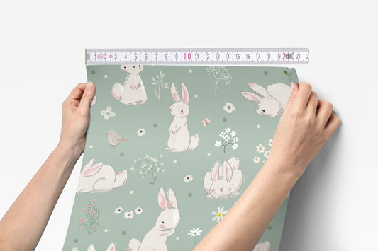 Sweet Bunnies Peel & Stick Wallpaper - , ,