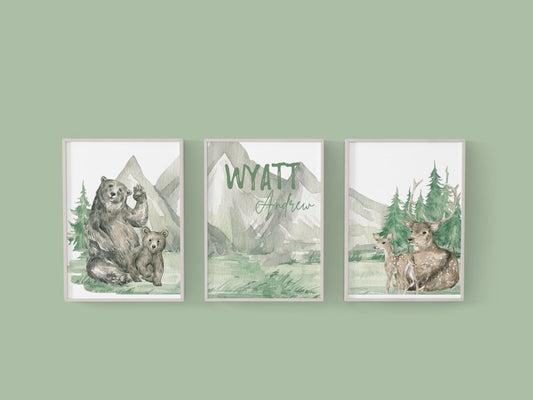 Sweet Forest Friends Personalized Nursery Art - gender_boy, Sweet Forest Friends, text