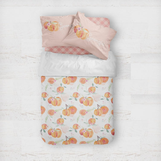 Sweet Georgia Peach Kids Bedding Set (Comforter or Duvet Cover) - gender_girl, Sweet Georgia Peach, text